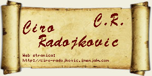 Ćiro Radojković vizit kartica
